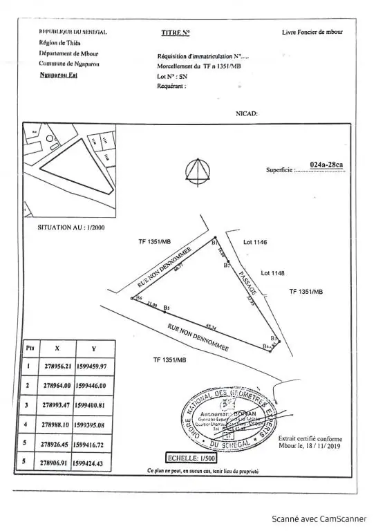 Terrain à Ngaparou — référence T3207
