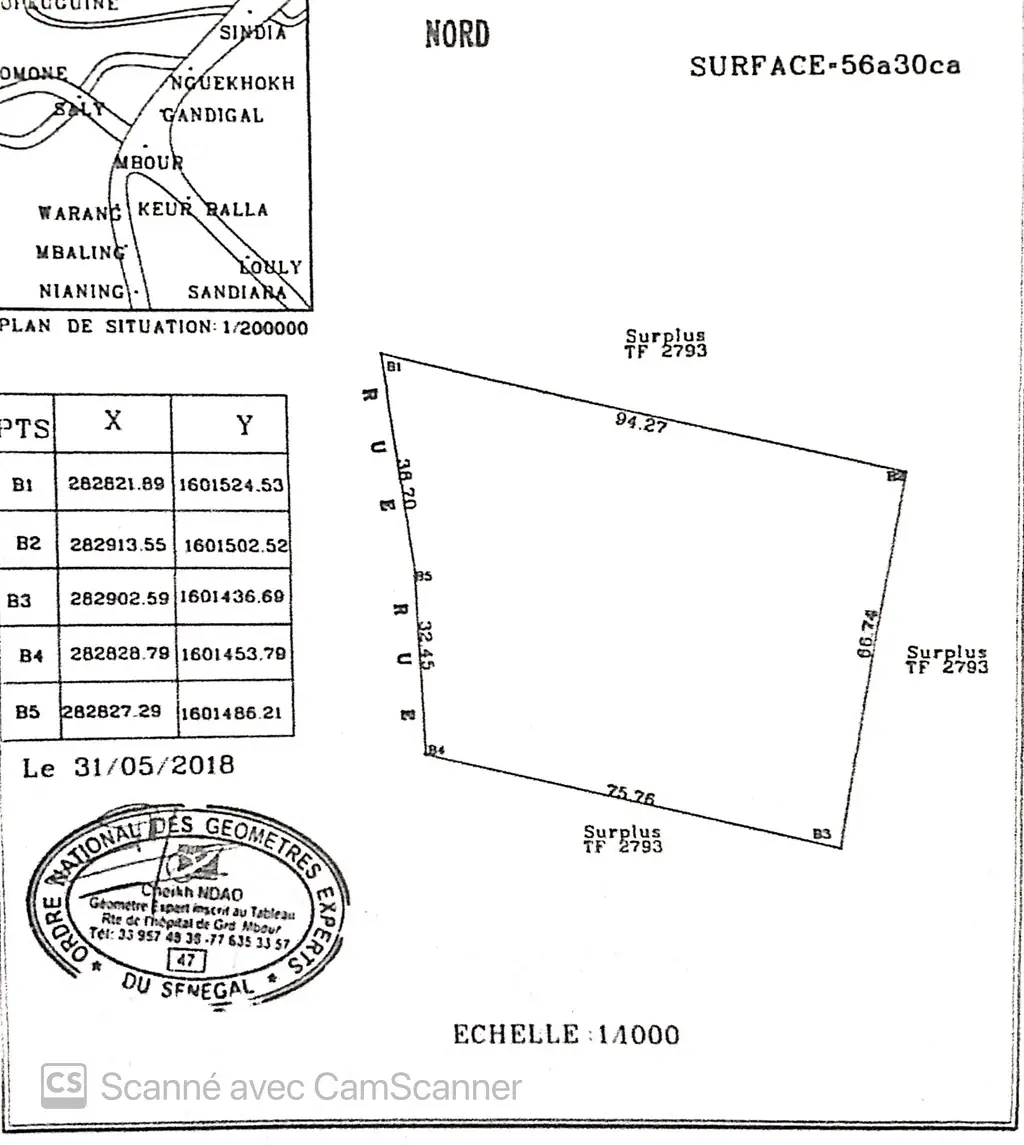 Terrain à Sinthiane — référence T2824