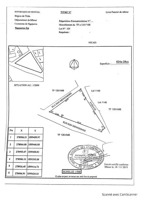 Terrain à Ngaparou — référence T3207